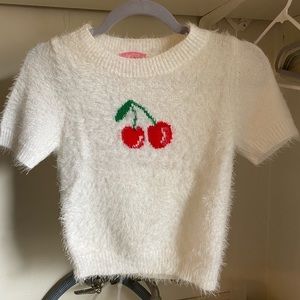 Fuzzy Cherry Sweater / Top